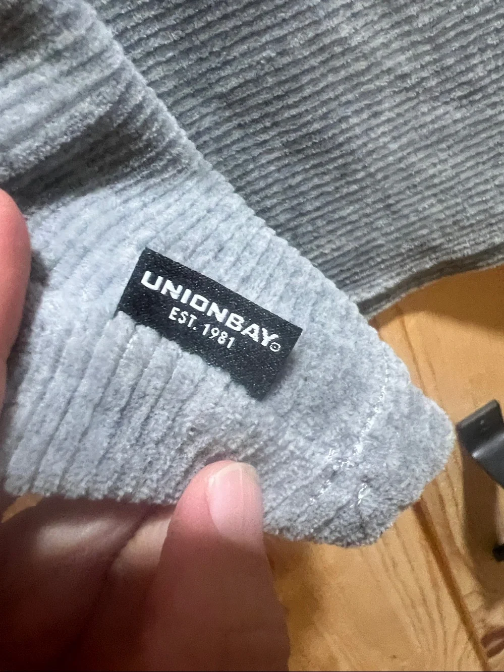 UNIONBAY Men's Ribbed Crewneck Hoodie in Heather Gray
